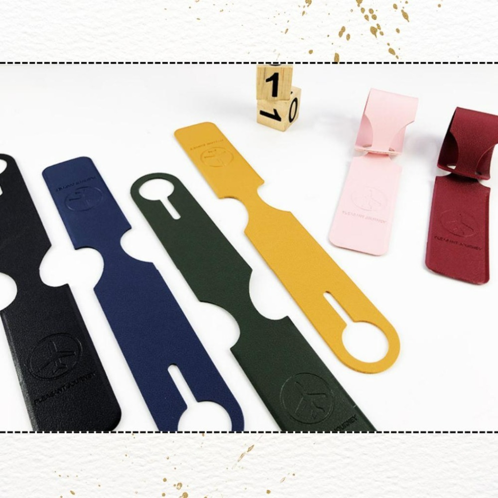 【悠悠趣】皮革長條型行李牌 簡約皮革吊牌 PU行李吊牌 託運牌 行李標籤 飛機行李牌 旅行箱吊牌 一體式吊牌 酒瓶式吊牌-細節圖9