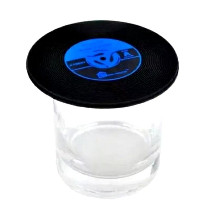 【復古黑膠唱片杯墊】2入裝 推薦 創意CD唱片 造型矽膠杯墊 咖啡杯墊 防滑杯墊-細節圖3