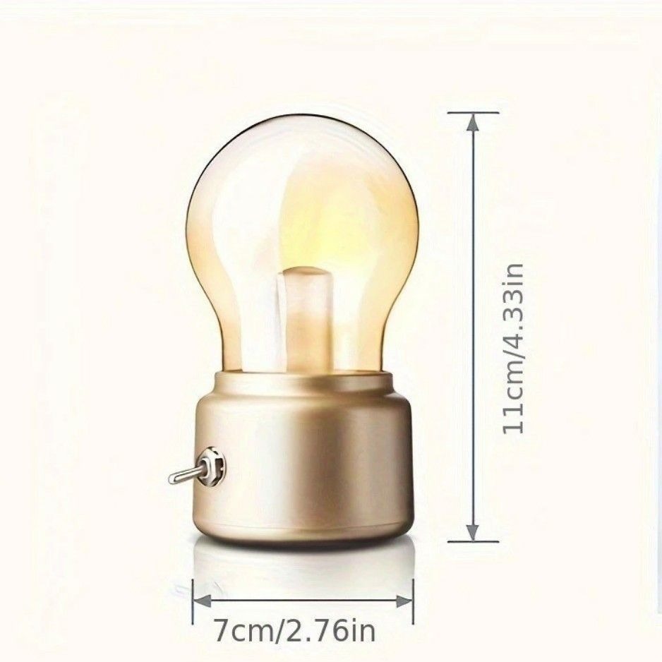 【復古燈泡小夜燈】USB 供電復古燈泡小夜燈,典雅居家裝飾氣氛燈,創意懷舊LED燈泡燈,臥室床頭檯燈-細節圖9