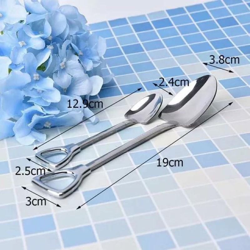 【造型湯匙】不鏽鋼湯匙 不銹鋼餐具 西餐牛排勺子 創意韓式甜點勺 造型水果鏟子-細節圖2