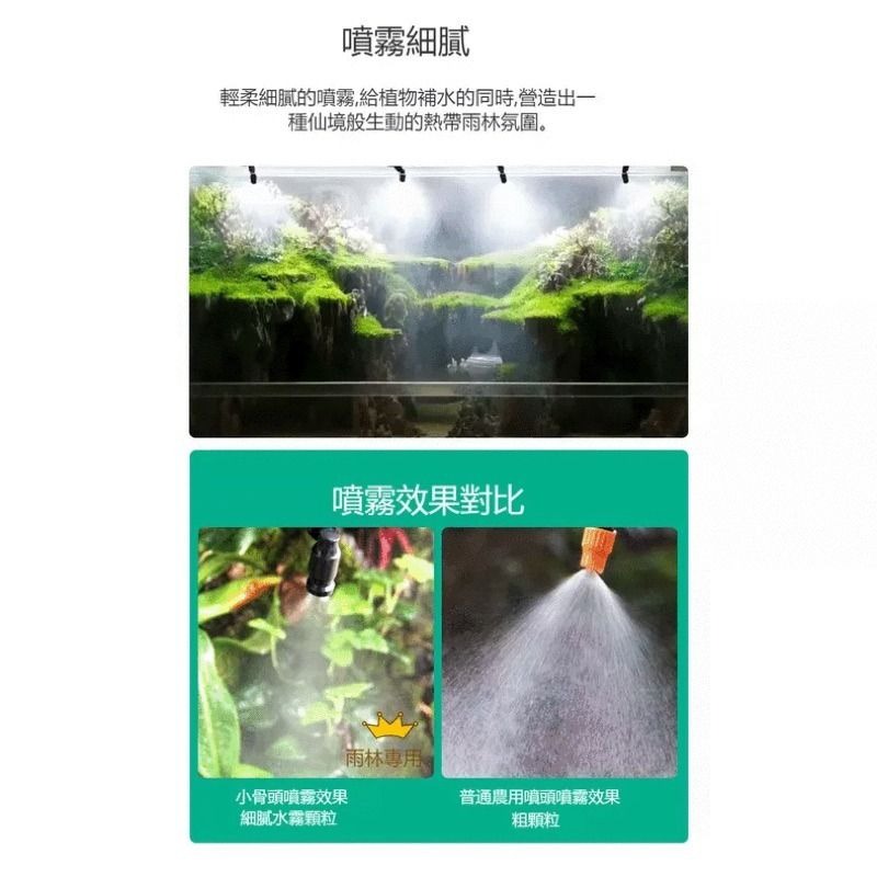 【智能灑水器】智慧定時噴淋系統 園藝植物加濕自動噴霧系統 熱帶雨林爬寵變色龍生態缸噴頭 植物加濕器 模擬降雨多肉澆水器-細節圖3