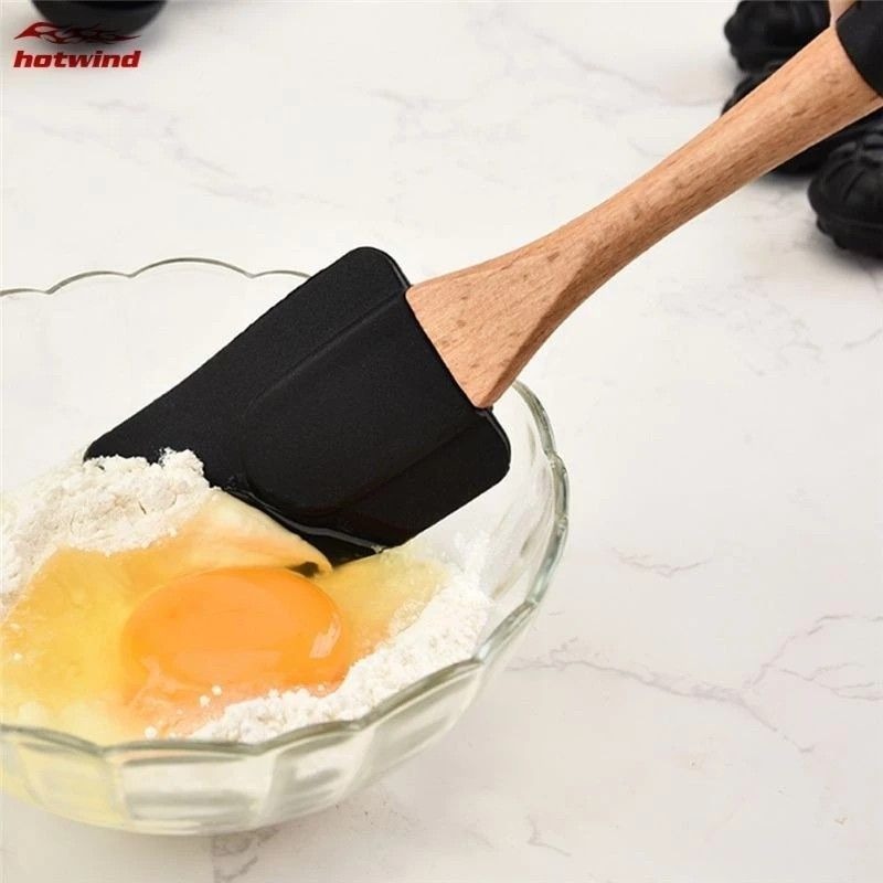 【質感烹飪烘焙用具】8入半木柄矽膠廚具套裝,不沾鍋耐高溫烹飪烘焙用具,蛋糕製作攪拌器組-細節圖2