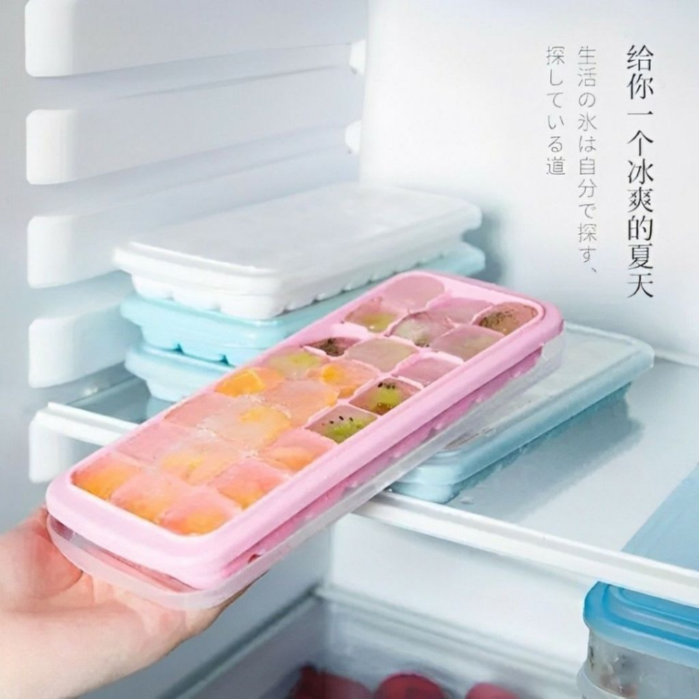 【矽膠製冰模具】36格附蓋食品級矽膠立方製冰盒,自製冰塊模具,嬰幼兒家用水果製冰器-細節圖2