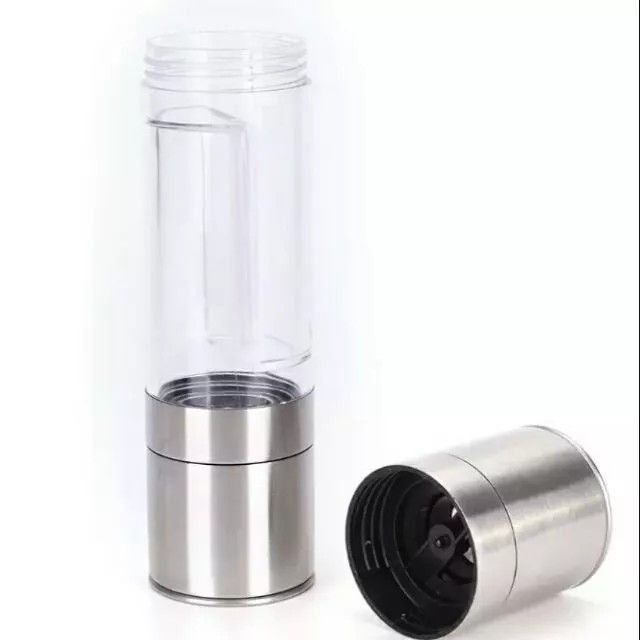 【雙頭研磨罐】304不鏽鋼雙頭胡椒研磨器 廚房烹飪烘焙分隔研磨罐 陶瓷閥芯透明瓶身 燒烤烤肉海鹽研磨 廚具-細節圖10