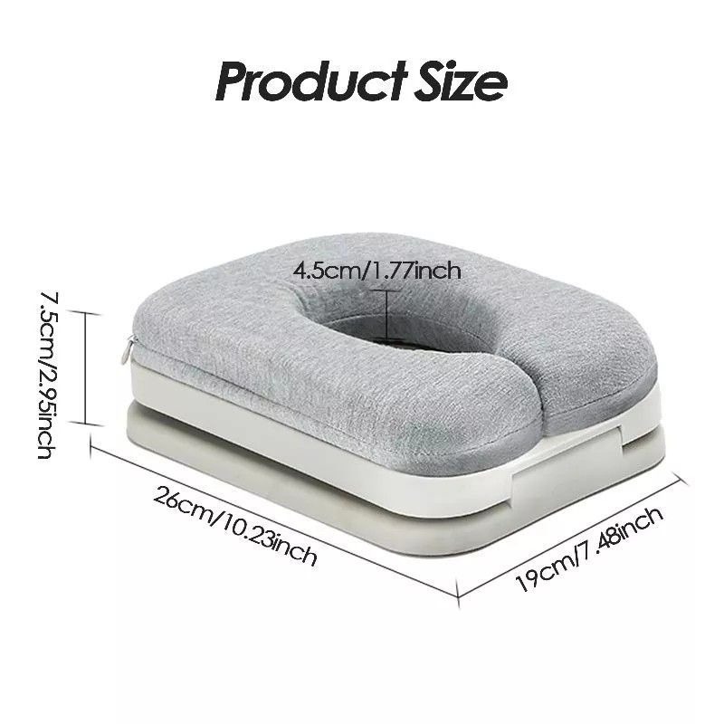 【風扇趴睡枕】折疊風扇午睡枕 學生教室午休枕趴睡枕頭 方便收納摺疊便攜人體工學靠枕 舒適柔軟記憶棉 可拆卸清洗 灰色-細節圖9