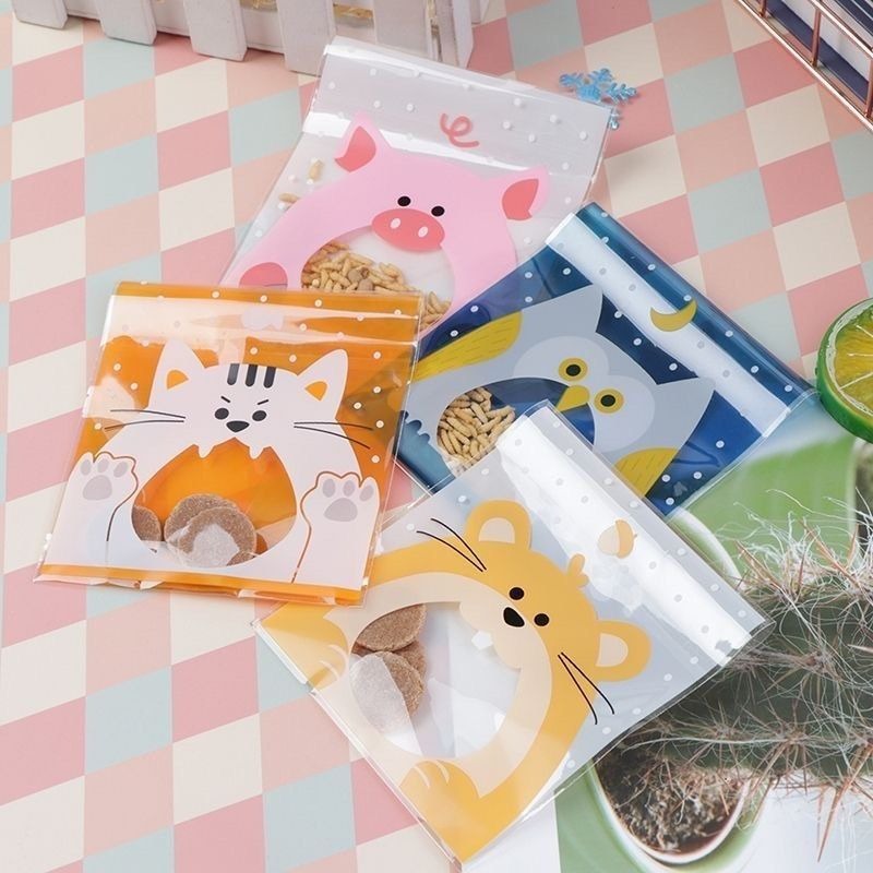 【貓咪包裝袋】100入貓咪烘焙餅乾袋,中秋節月餅包裝袋,曲奇點心袋,生日禮物袋,糖果袋-細節圖2