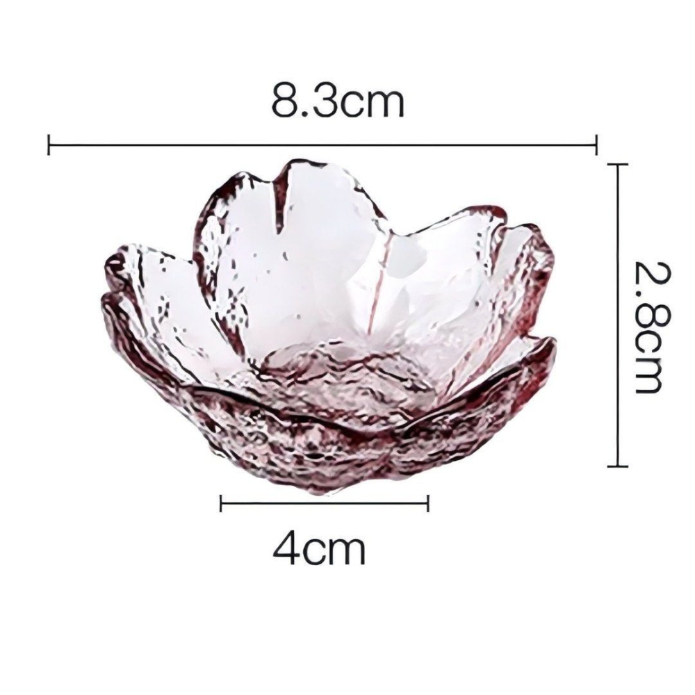 【玻璃粉色櫻花碟】2入創意透明粉色櫻花碟子,家用玻璃調味蘸料碟,水果優格沙拉碗,廚房佐料醬油碟-細節圖5