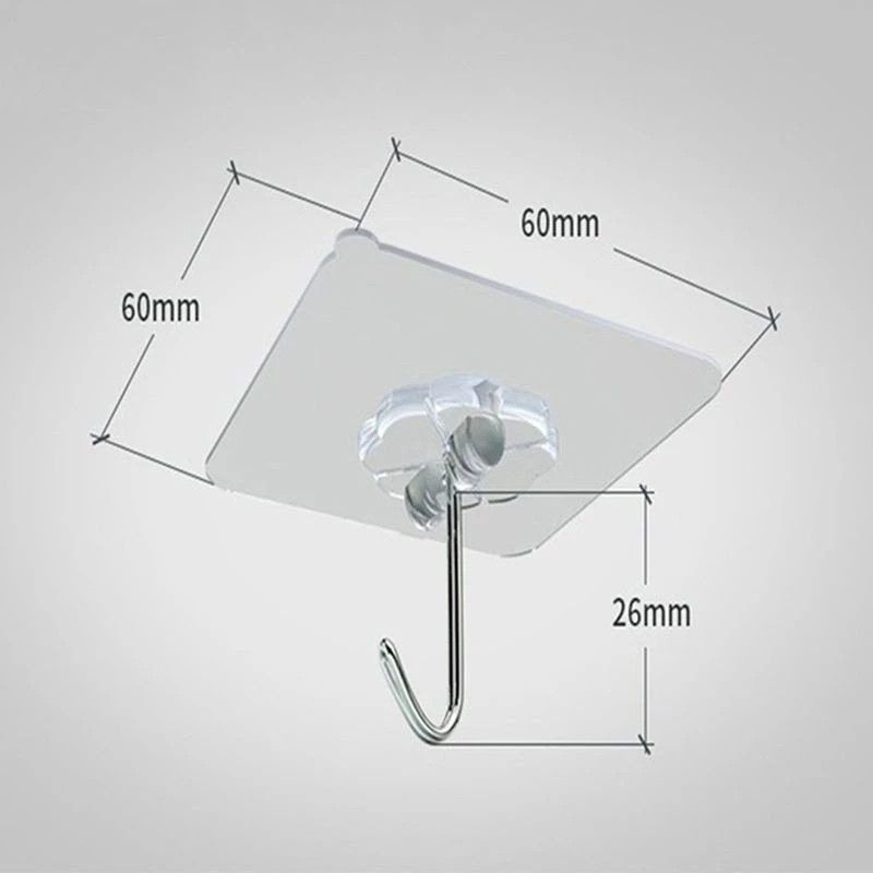【無痕透明掛鉤】5入,免打孔廚房收納掛勾,浴室壁掛收納勾,居家生活收納用品,強力掛勾-細節圖8