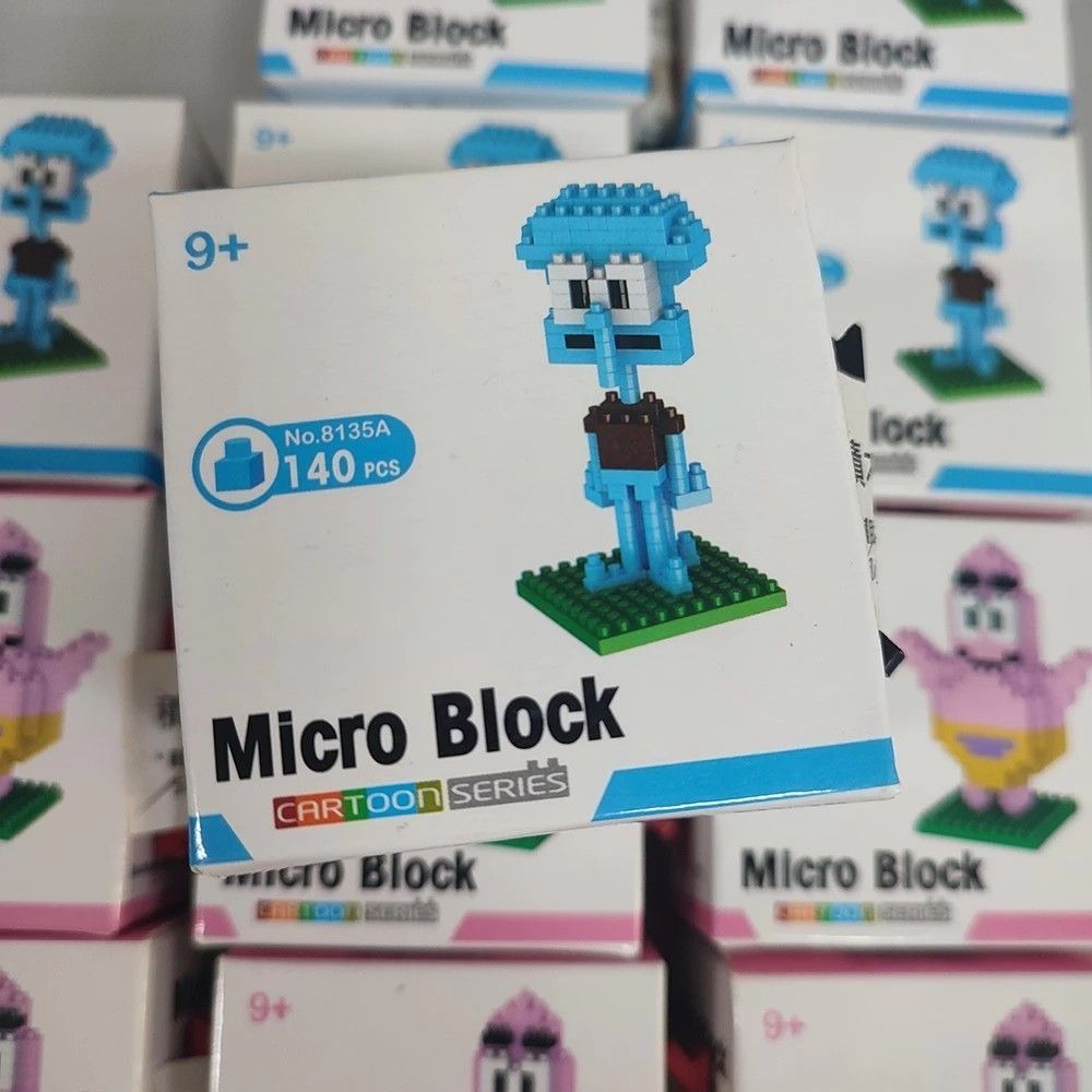 【海綿寶寶系列樂高】海綿寶寶/派大星/章魚哥/蟹老闆 樂高拼裝鑽石積木,卡通益智組裝積木,居家裝飾擺設微型積木-細節圖2