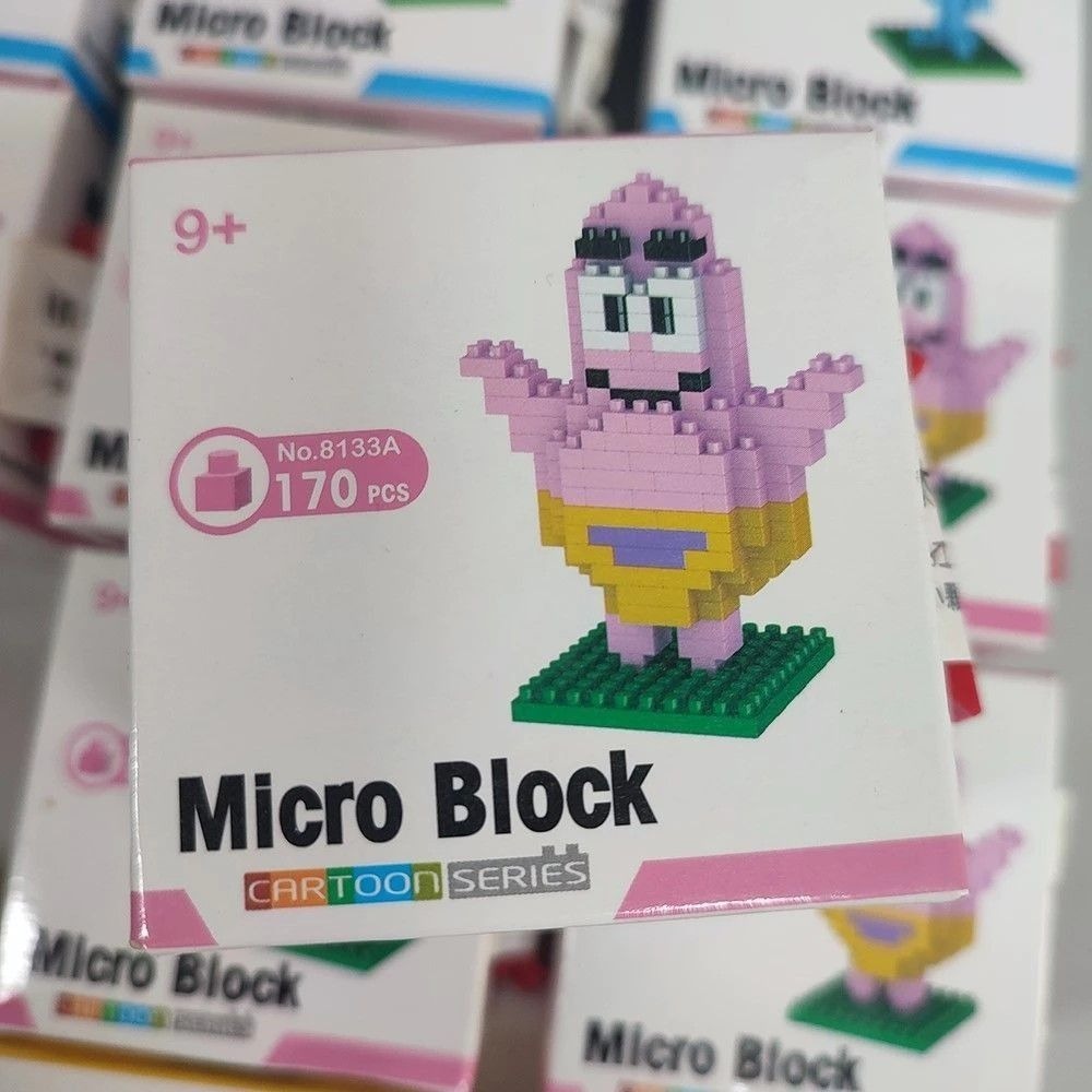 【海綿寶寶系列樂高】海綿寶寶/派大星/章魚哥/蟹老闆 樂高拼裝鑽石積木,卡通益智組裝積木,居家裝飾擺設微型積木-細節圖3