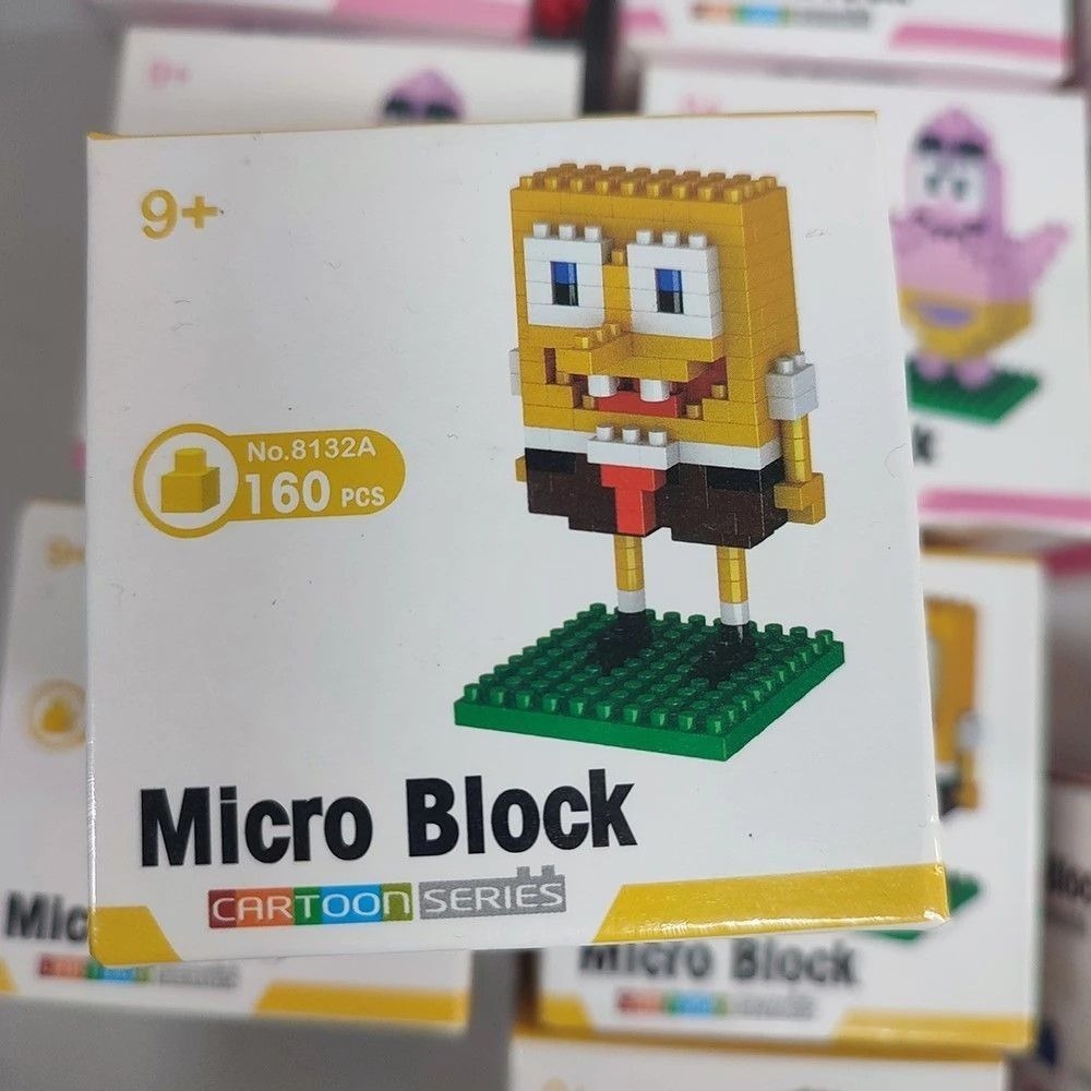 【海綿寶寶系列樂高】海綿寶寶/派大星/章魚哥/蟹老闆 樂高拼裝鑽石積木,卡通益智組裝積木,居家裝飾擺設微型積木-細節圖4