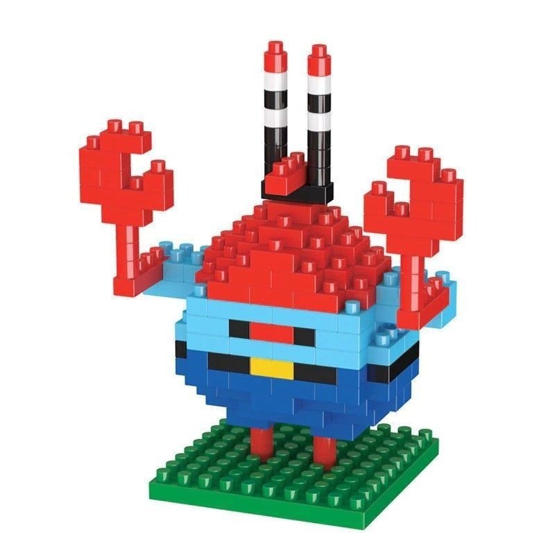 【海綿寶寶系列樂高】海綿寶寶/派大星/章魚哥/蟹老闆 樂高拼裝鑽石積木,卡通益智組裝積木,居家裝飾擺設微型積木-規格圖5