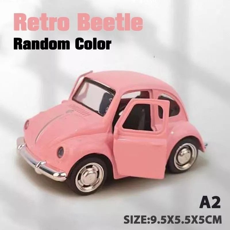 【BeetleMini復古模型車】復古鋅合金甲殼蟲Q版老爺車模型玩具 可雙開門兒童汽車遊戲擺設 居家裝飾擺件-規格圖1