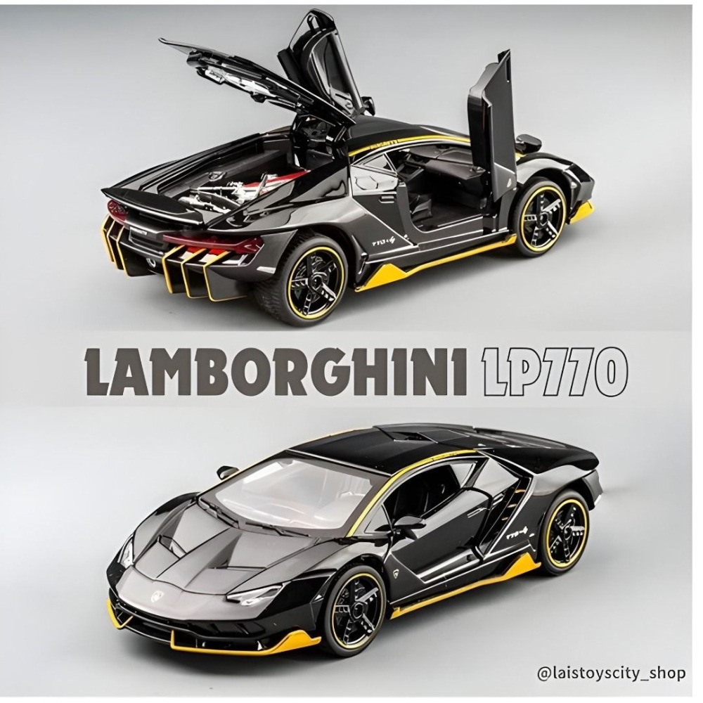 【藍寶基尼超跑車模】Lamborghini LP770-4 合金超跑車模 聲光回力功能 車門尾翼可動 仿真模型 紅色-細節圖3