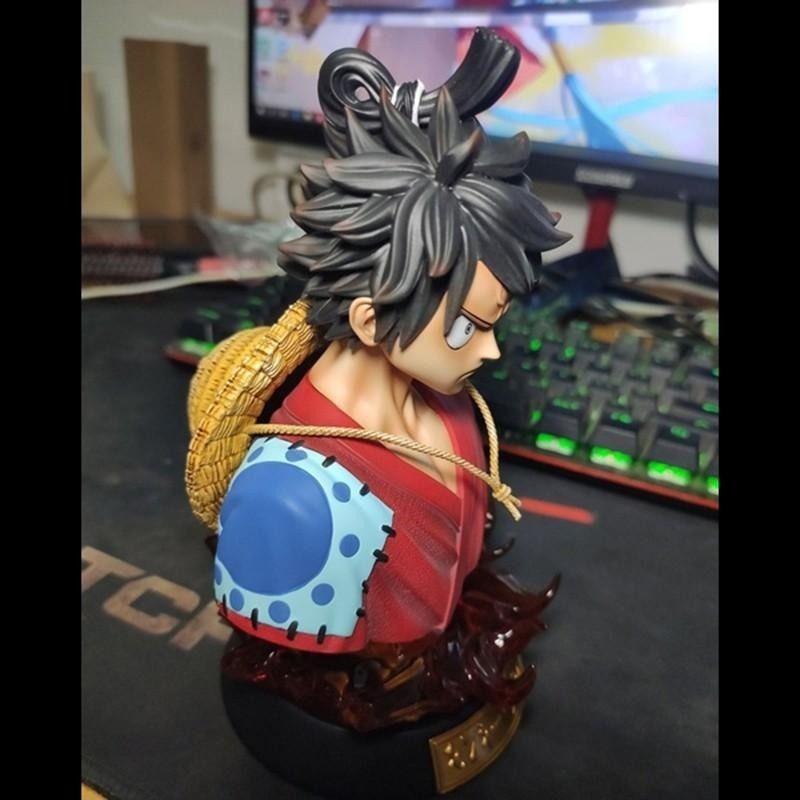 【航海王半身模型】航海王和之國索隆/路飛 LED發光半身像 16CM 收藏擺飾 禮品玩具 動漫周邊雕像 海賊王-細節圖3