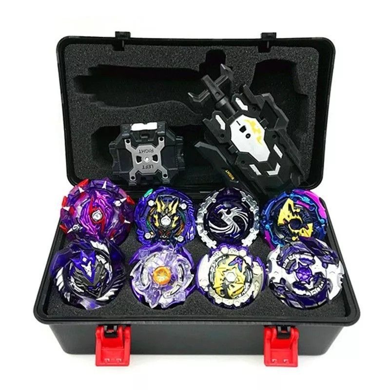【合金戰鬥陀螺套裝】8PCS 爆旋競技合金戰鬥陀螺套裝玩具 兒童酷炫休閒遊戲 配備發射器收納盒 生日禮物 聖誕禮物-規格圖2