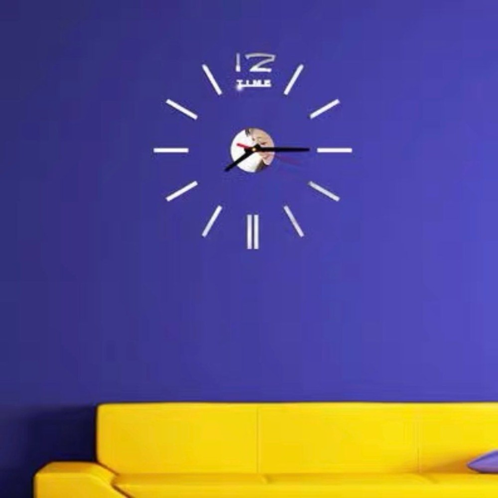 【簡約3D立體壁貼時鐘】靜音時鐘裝飾 鐘錶 復古DIY亞克力創意掛鐘-規格圖4