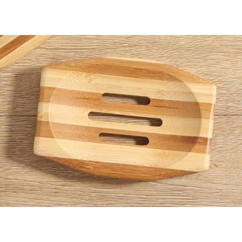 【日式天然竹木香皂架】簡約竹木肥皂架,居家瀝水木頭皂盒,浴室 NT$89-細節圖2