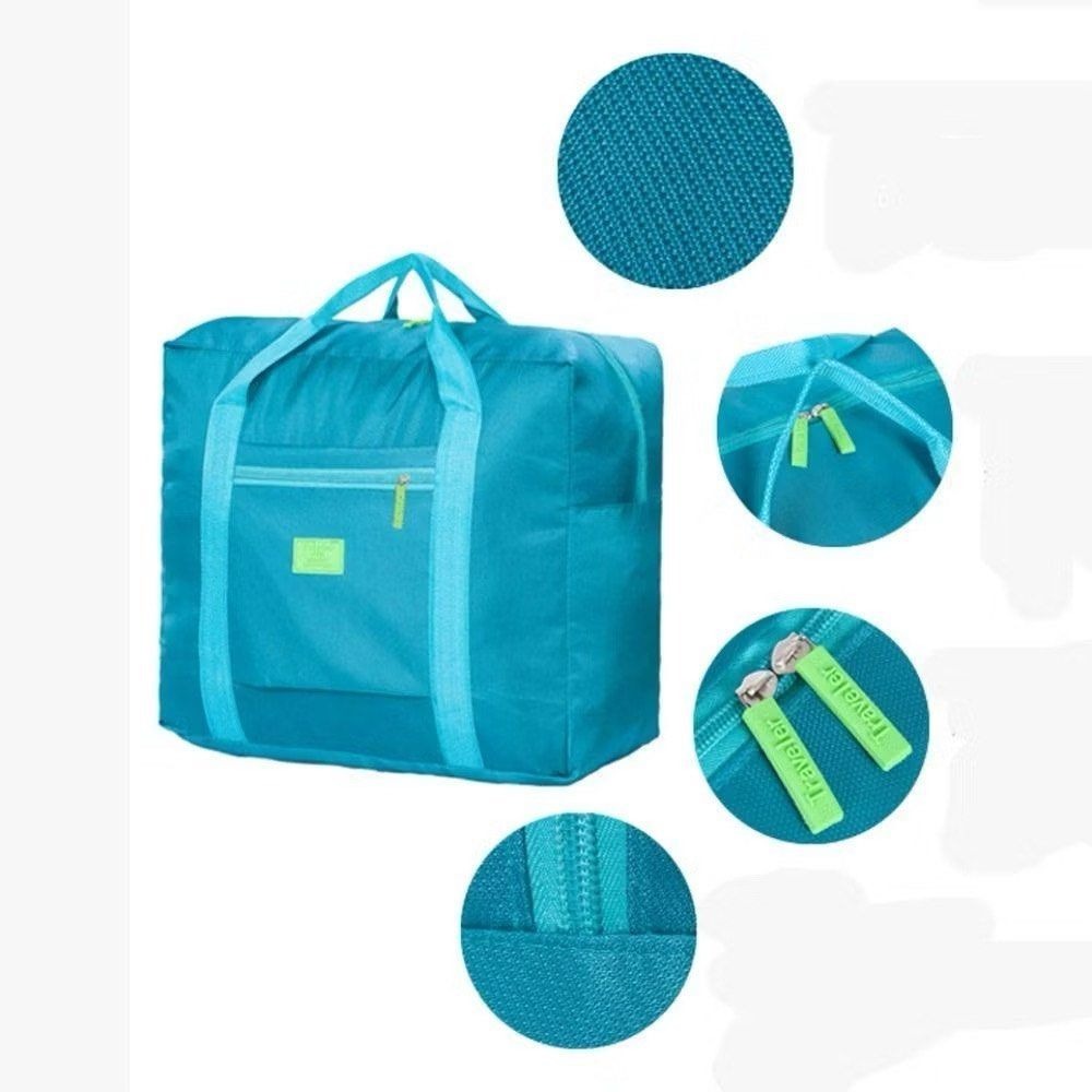 【折疊式旅行行李箱收納包】大容量旅行箱收納袋,出國行李箱拉桿包,摺疊手提包,藏青色/藍綠色/玫紅色-細節圖3