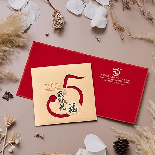 2025蛇年賀年卡/感謝與祝福 (公版10入裝) #3212-細節圖3