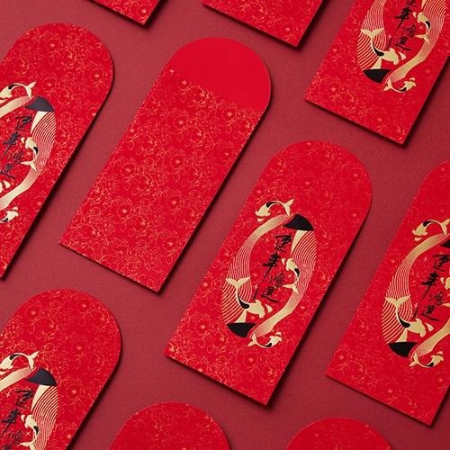 新年燙金立體打凸紅包袋/連年鴻運 (10入裝) #2201-細節圖3