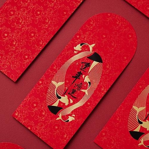新年燙金立體打凸紅包袋/連年鴻運 (10入裝) #2201-細節圖4