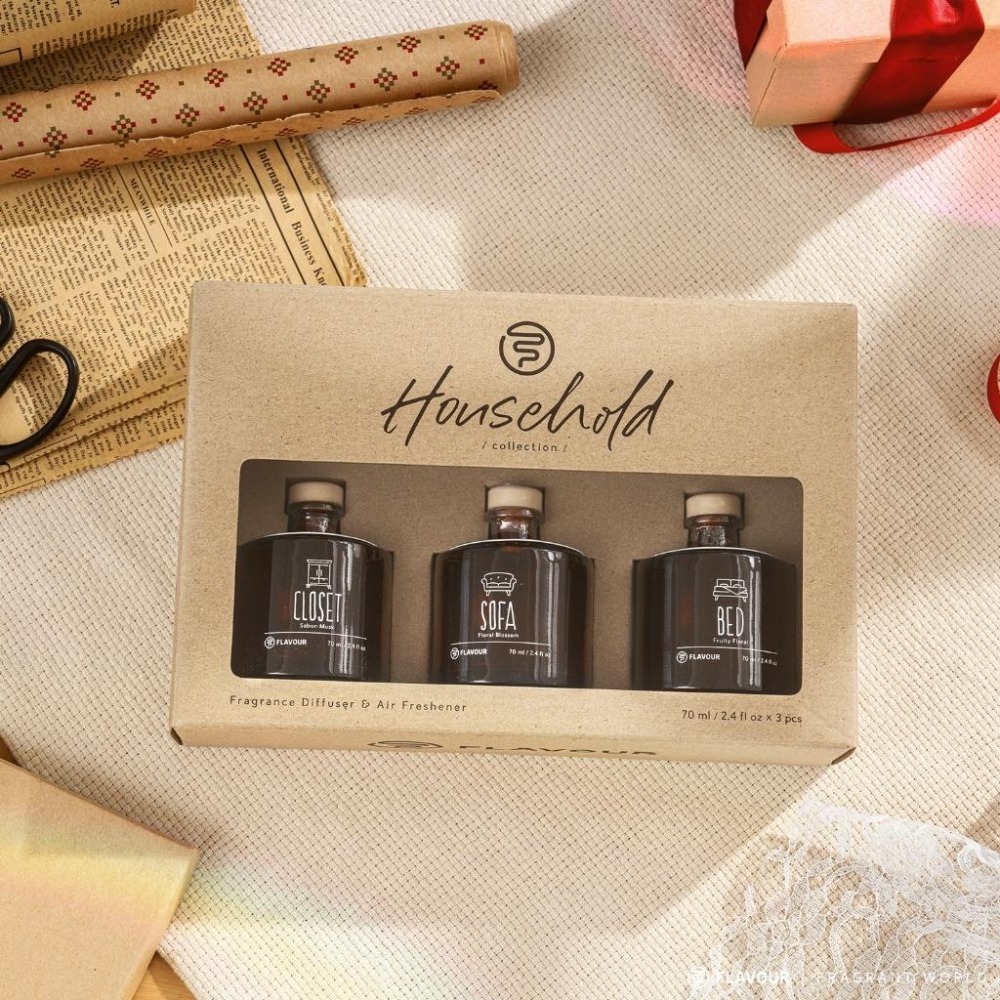 🍀有發票🍀【寵物友善】FLAVOUR 居家香氛擴香禮盒 70mlx3／室內擴香瓶 香氛瓶 芳香瓶 聖誕節交換禮物-細節圖2