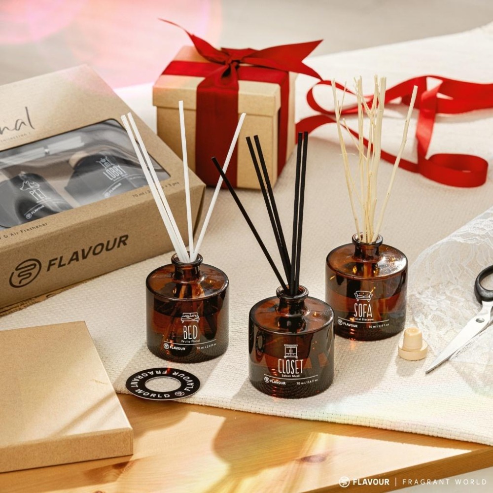 🍀有發票🍀【寵物友善】FLAVOUR 居家香氛擴香禮盒 70mlx3／室內擴香瓶 香氛瓶 芳香瓶 聖誕節交換禮物-細節圖6