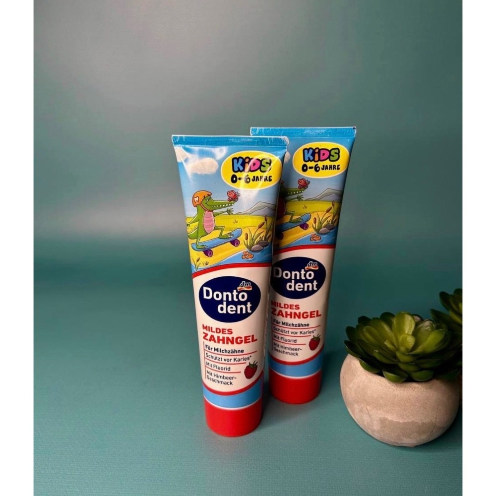 🍀有發票🍀 德國Dontodent兒童牙膏100ml 覆盆子 兒童 牙膏 牙齒清潔 0-6歲-細節圖2