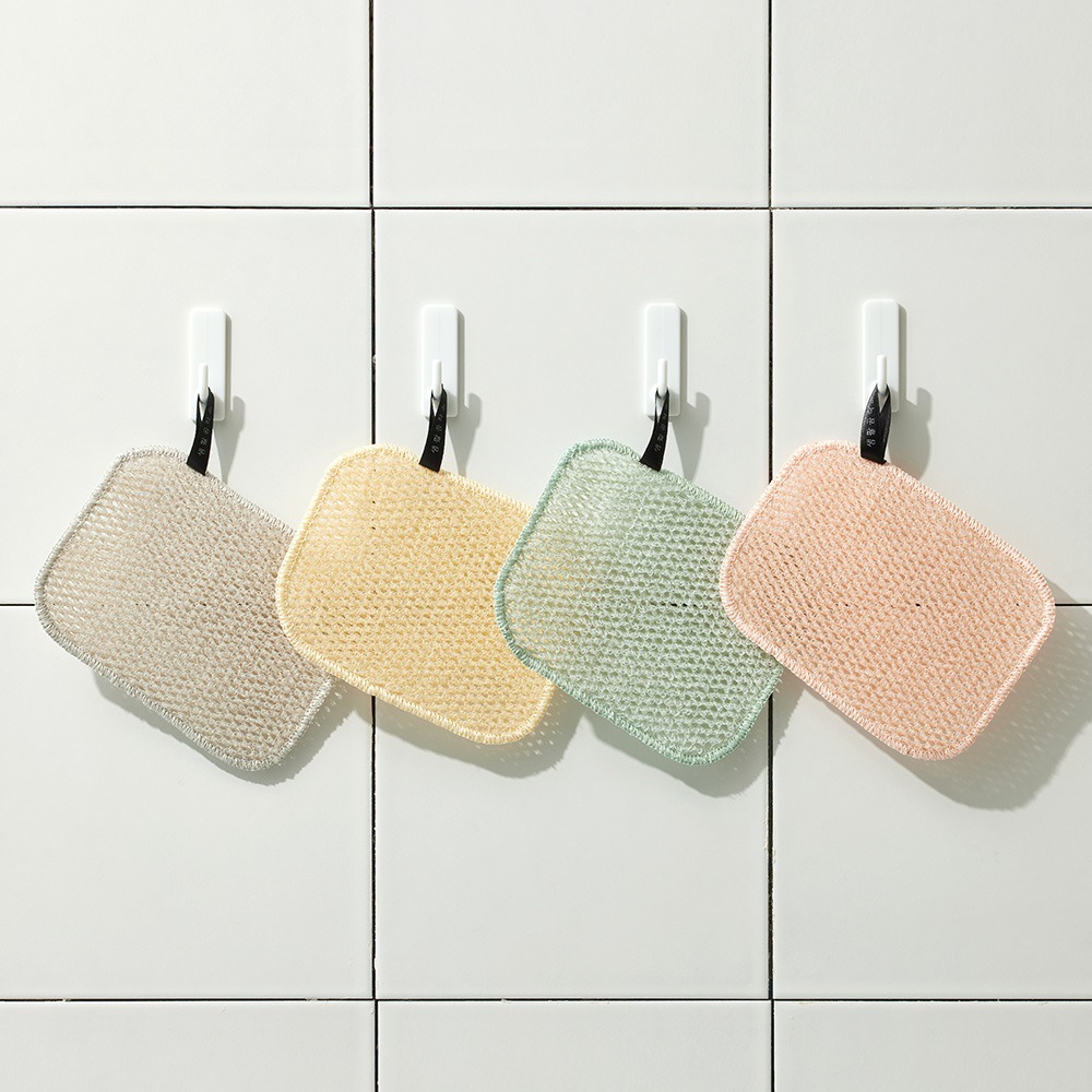 韓國 SAENGONG 生活工作所｜雙面網格洗碗刷（4入/包） 洗碗刷 刷子 廚房清潔 平底鍋 鍋子-細節圖2