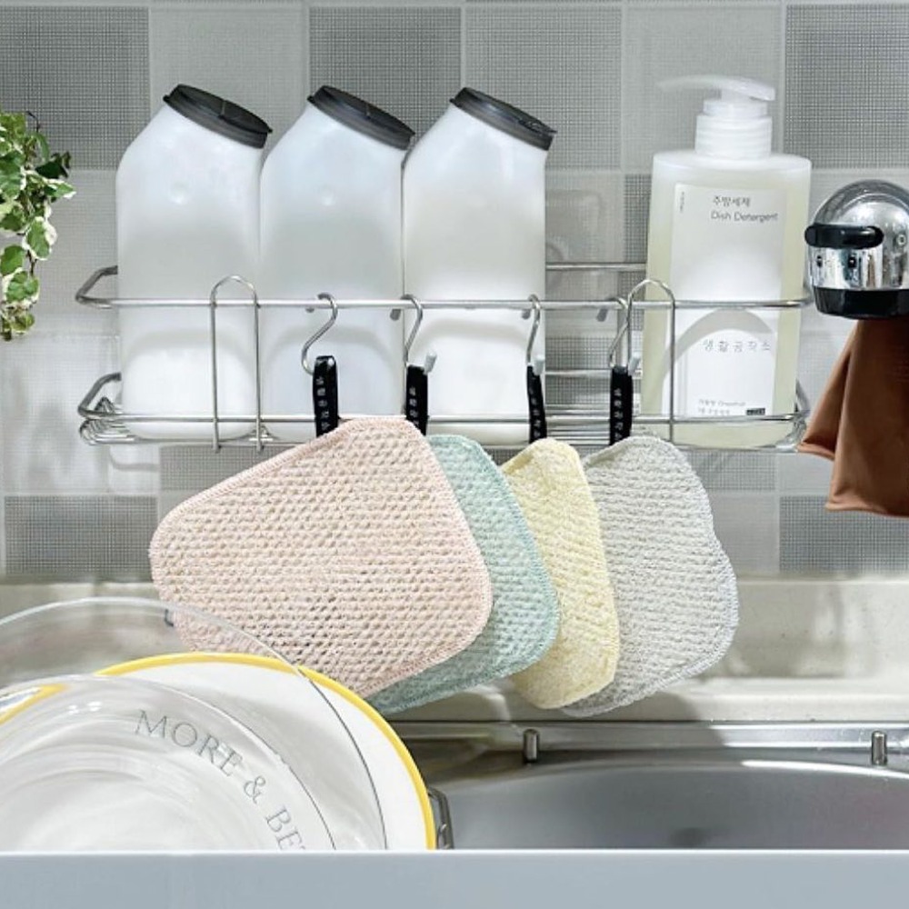 韓國 SAENGONG 生活工作所｜雙面網格洗碗刷（4入/包） 洗碗刷 刷子 廚房清潔 平底鍋 鍋子-細節圖4