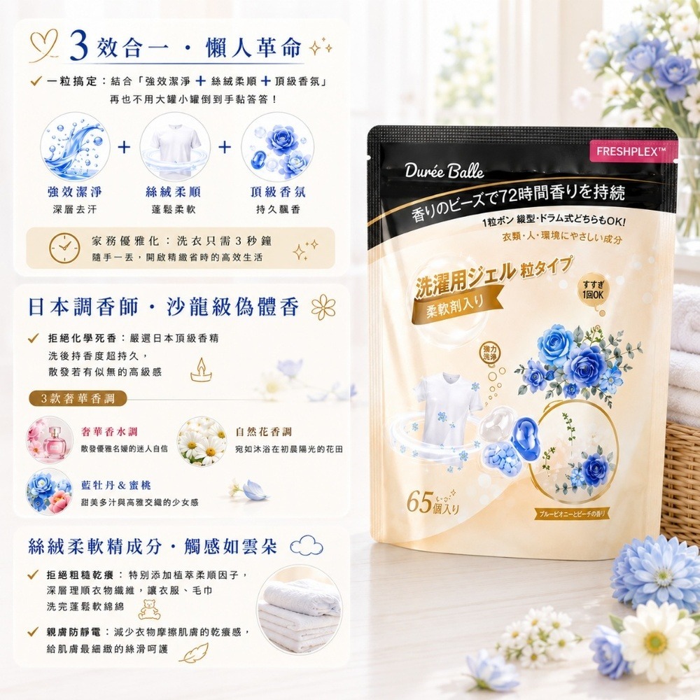 日本Dure＇e Balle 濃縮香水洗衣膠囊-細節圖4