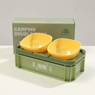 『寵心所欲』寵物互頸碗戶外露營碗儲糧箱儲糧餐桌兩用架高互頸碗寵物碗-細節圖4