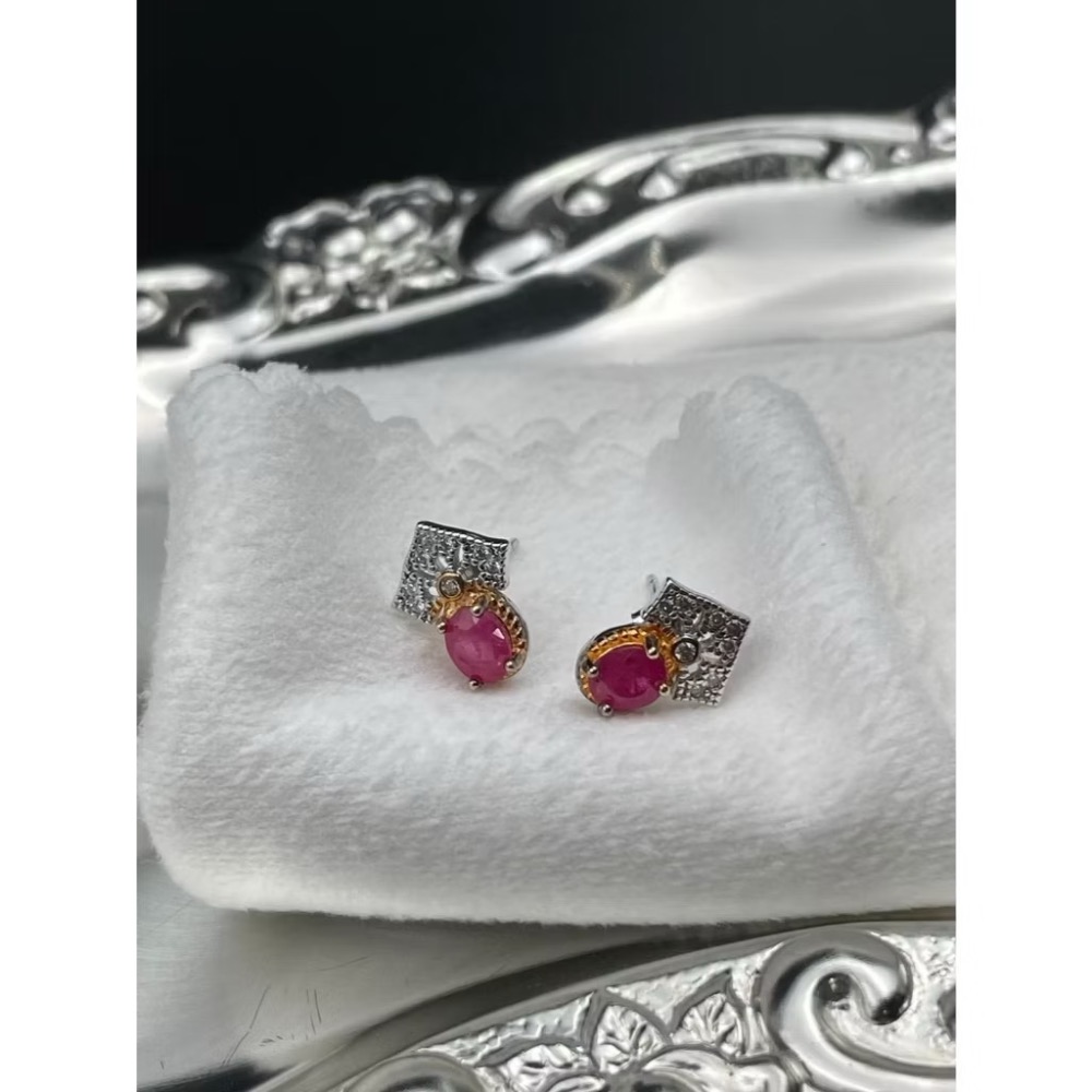 LEROY JEWELRY 樂花精品珠寶 ［璀璨紅韻 - RUBY 紅寶石耳環]-細節圖4