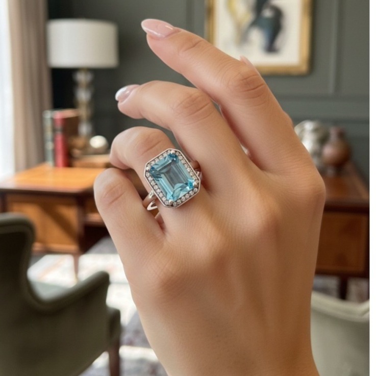 LEROY JEWELRY 樂花精品珠寶 湛藍之境︱托帕石戒指-細節圖2
