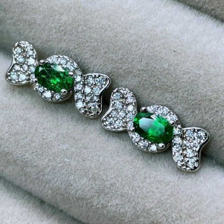 LEROY JEWELRY 樂花精品珠寶 綠漾耳韻︱沙佛萊蝴蝶結耳環-細節圖3