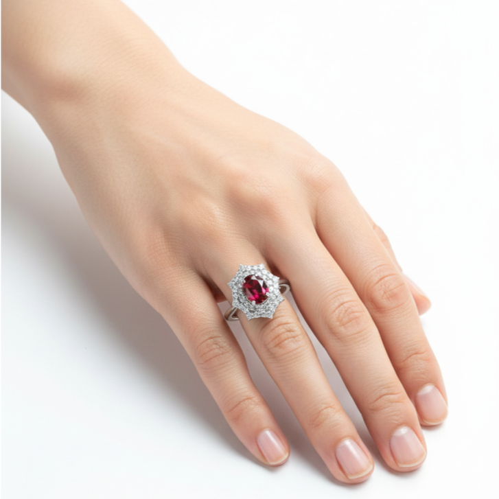 LEROY JEWELRY 樂花精品珠寶 石榴紅韻︱石榴石戒指-細節圖2