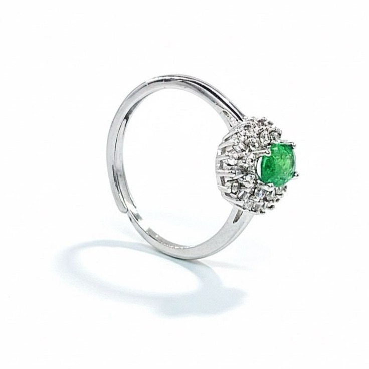 LEROY JEWELRY 樂花精品珠寶 翠綠奢華︱沙佛萊石戒指-細節圖3