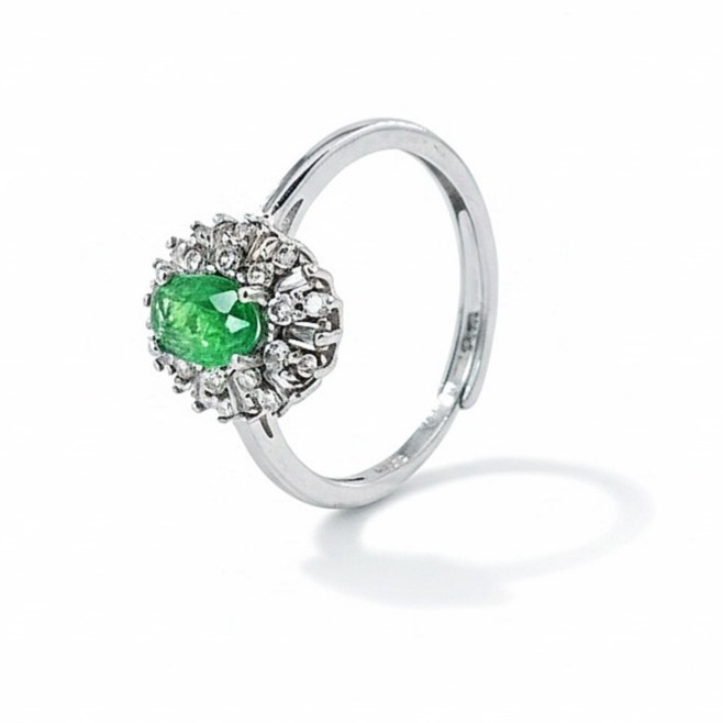 LEROY JEWELRY 樂花精品珠寶 翠綠奢華︱沙佛萊石戒指-細節圖4