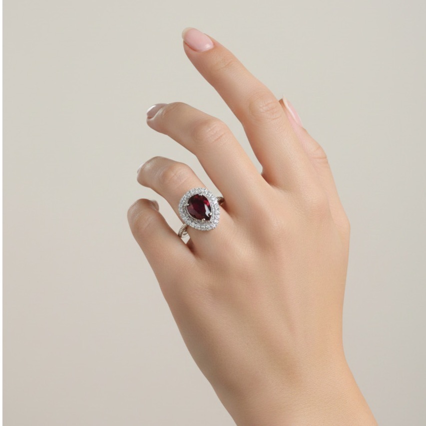 LEROY JEWELRY 樂花精品珠寶 緋紅女皇︱紅石榴石戒指-細節圖2