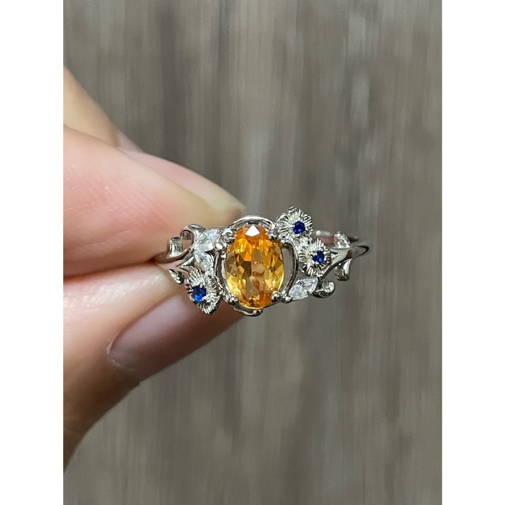 LEROY JEWELRY 樂花精品珠寶-［芬達石戒指-耀眼橙光］-細節圖2