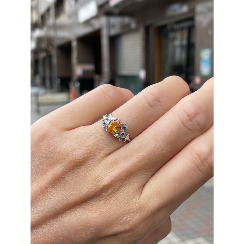 LEROY JEWELRY 樂花精品珠寶-［芬達石戒指-耀眼橙光］-細節圖3