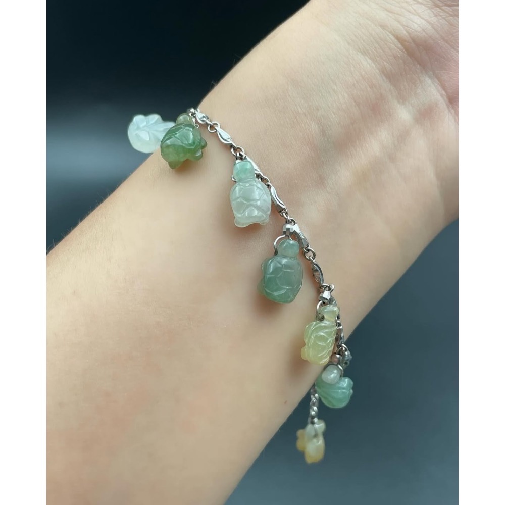 LEROY JEWELRY 樂花精品珠寶-［翡翠玉石財運龜（福祿壽）手鍊］-細節圖2
