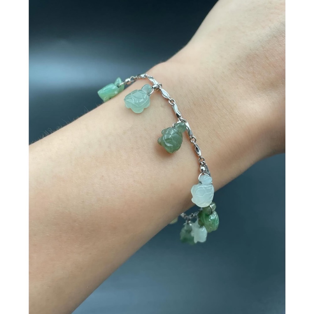 LEROY JEWELRY 樂花精品珠寶-［翡翠玉石財運龜（福祿壽）手鍊］-細節圖4