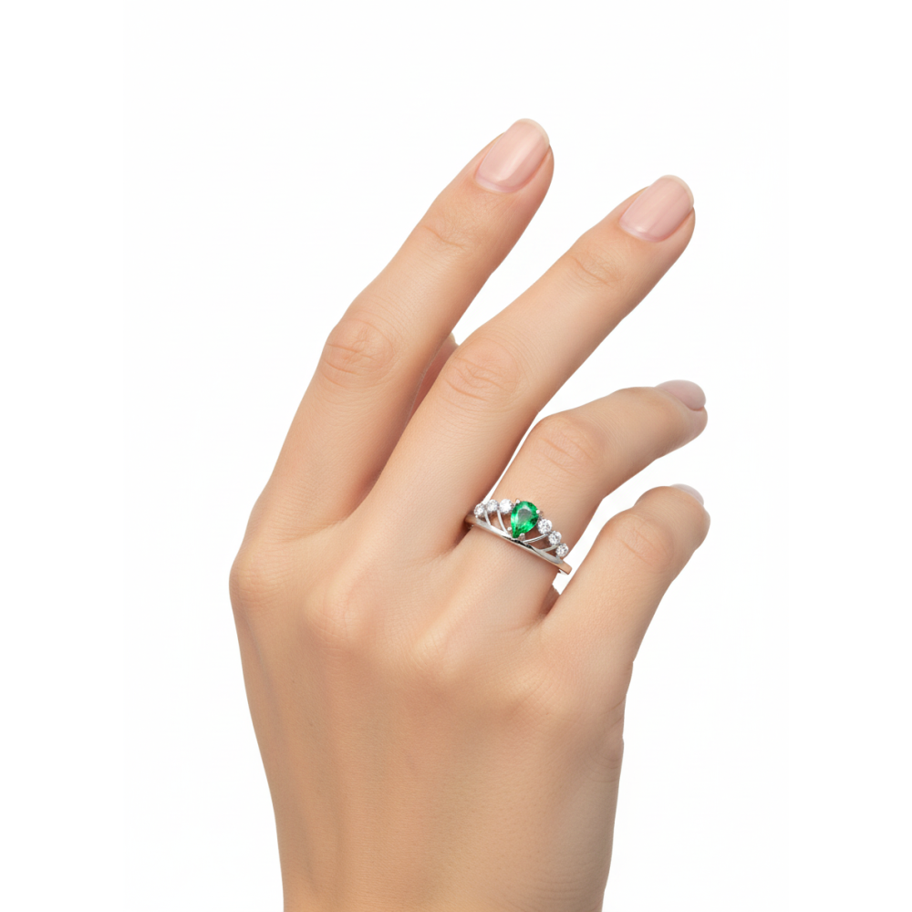 LEROY JEWELRY 樂花精品珠寶 綠光皇冠｜沙佛萊女王戒-細節圖2