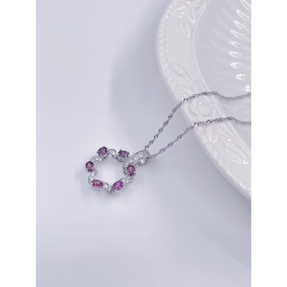 LEROY JEWELRY 樂花精品珠寶-[溫柔之環 紫粉尖晶石項鍊]-細節圖2