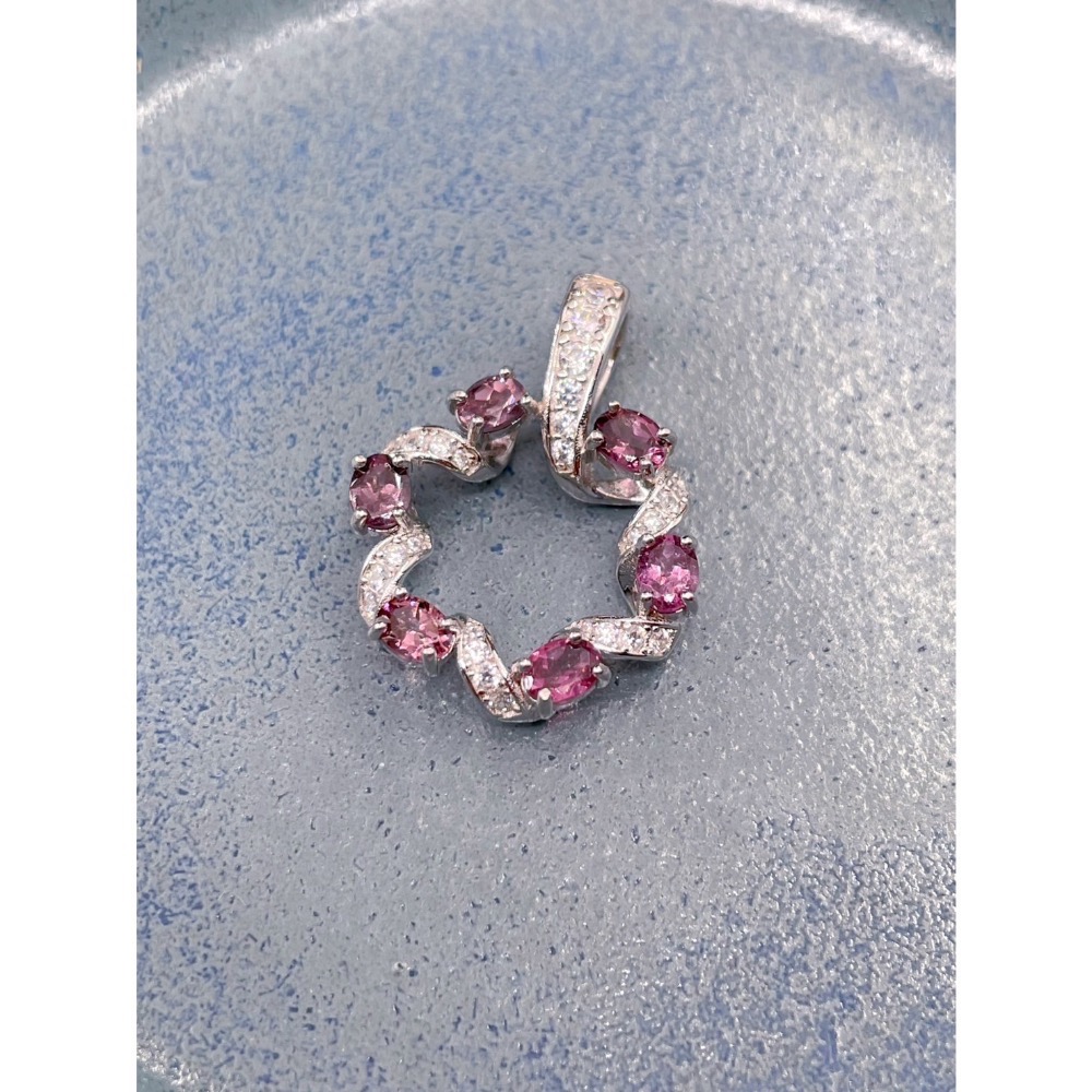 LEROY JEWELRY 樂花精品珠寶-[溫柔之環 紫粉尖晶石項鍊]-細節圖3