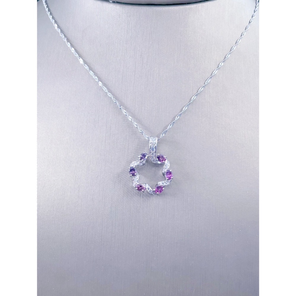 LEROY JEWELRY 樂花精品珠寶-[溫柔之環 紫粉尖晶石項鍊]-細節圖4