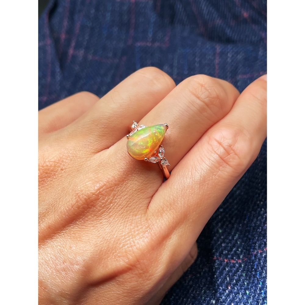 LEROY JEWELRY 樂花精品珠寶-［情緒之光·天然衣索比亞蛋白石戒指］-細節圖2