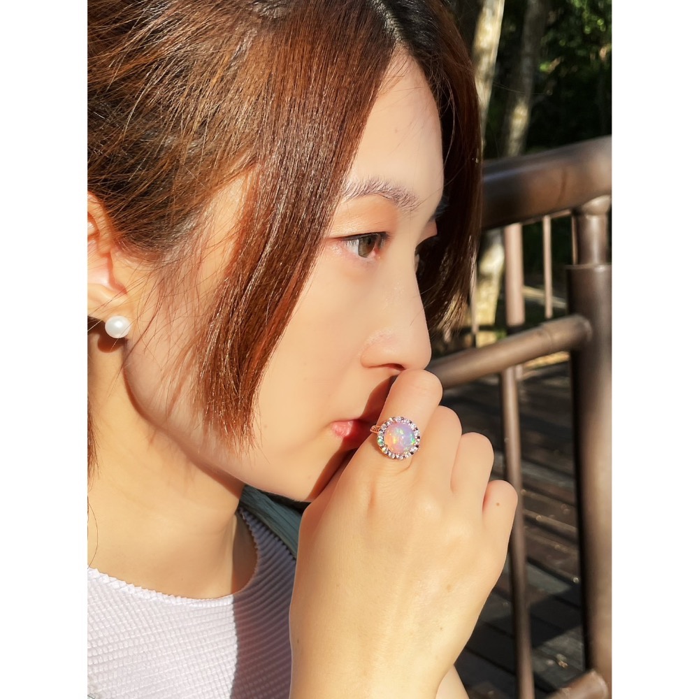 LEROY JEWELRY 樂花精品珠寶-［柔光境界·天然衣索比亞蛋白石戒指］-細節圖2